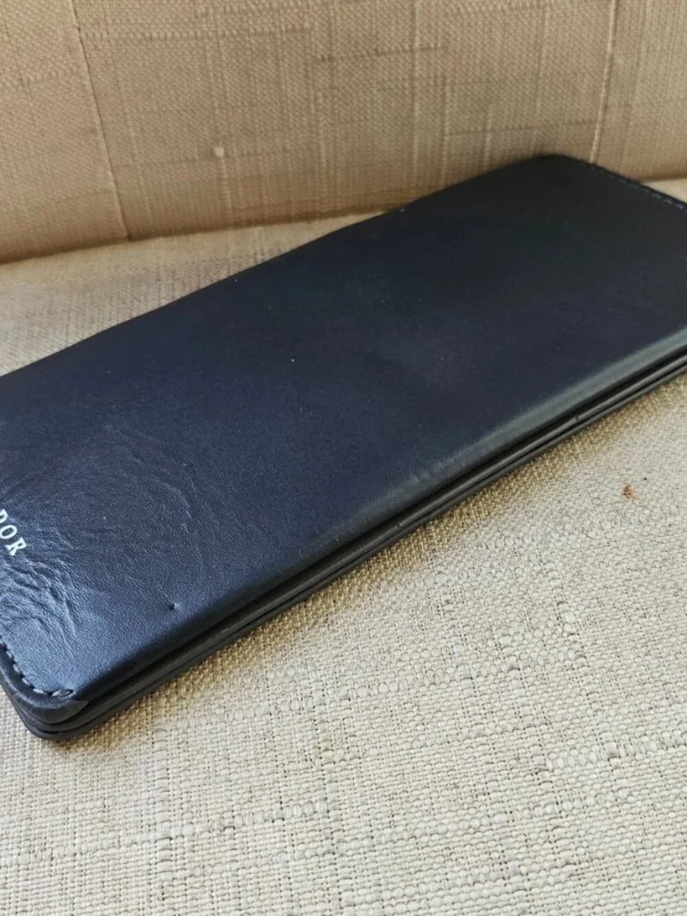 Waldor Long Wallet Slim Genuine Leather Magnet Dark Blue Card Holder Bifold